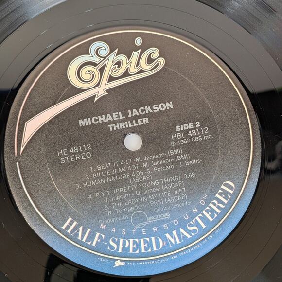 Michael Jackson Thriller Vinyl 1982 CBS Half Speed Master Audiophile LP EX/NM - Picture 10 of 12